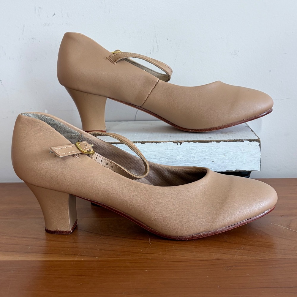 Theatricals T3200 Tan Mary Jane Character Dance Shoes 2 Inch Heel Womens 8.0